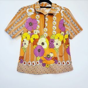 70s Floral Top